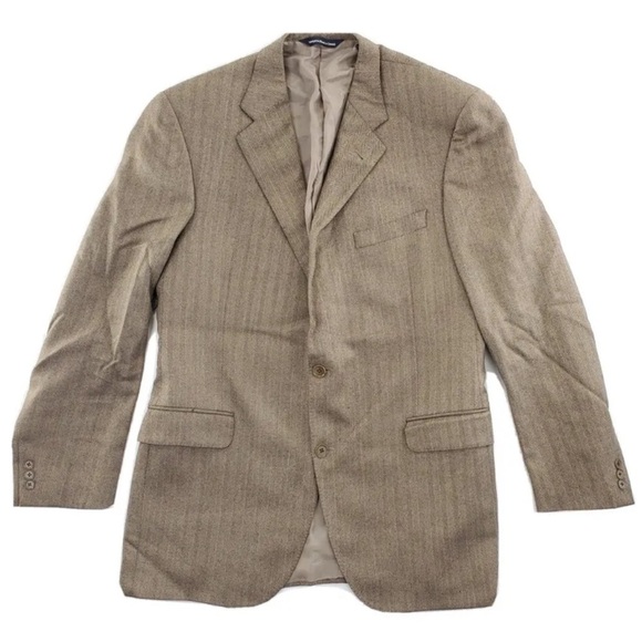 Coppley Zegna Bocelli Sport Coat Brown Herringbone Wool Modern Bespoke Vent 42T - Picture 1 of 16